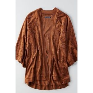 AEO Faux Suede Kimono NWT
